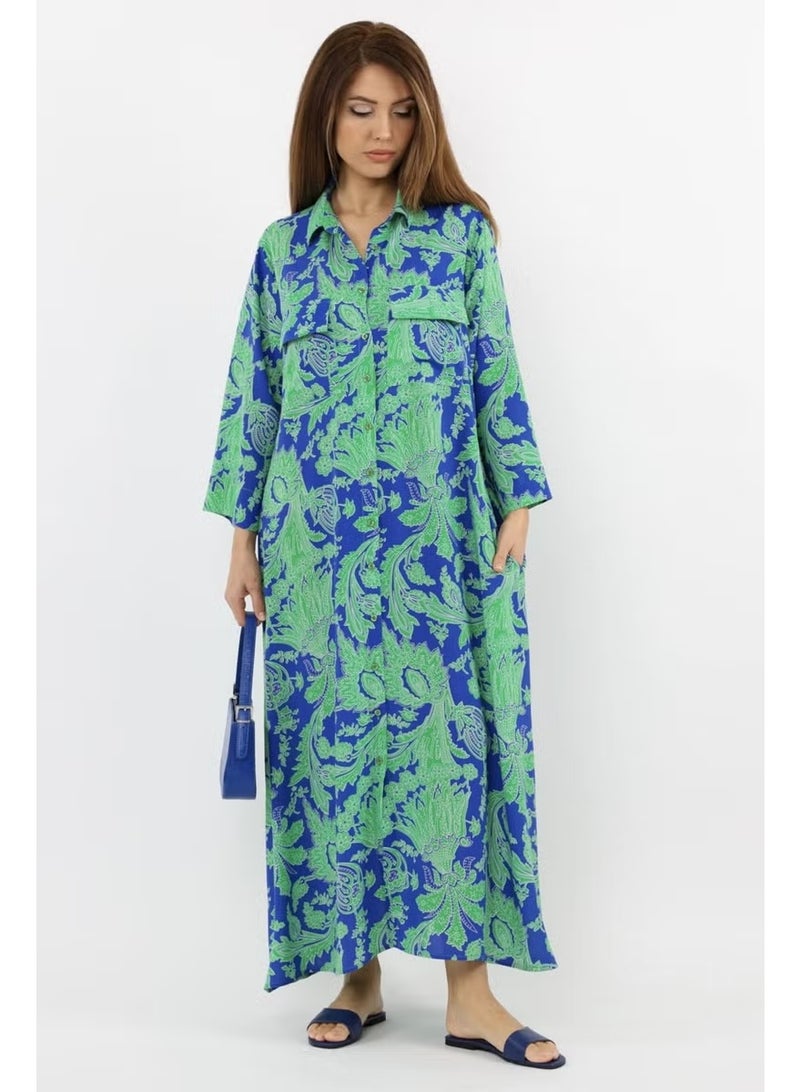 Ritnice Prive Women's Live Green 100% Viscose Maxi Length Summer Long Dress with Pockets - Image 2